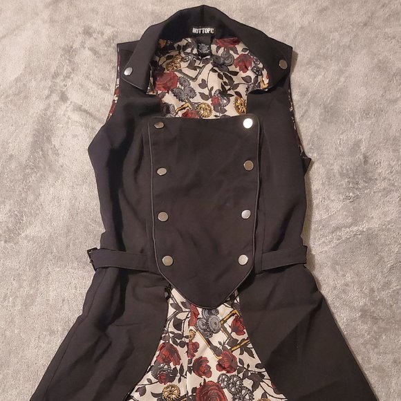 Floral Tailcoat Girls Long Vest - Picture 4 of 9